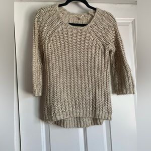 Knitted & Knotted Size XS Beige Gold Knit Sweater